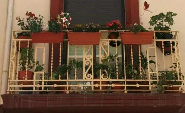 Balcón con macetas y plantas como parte de consejos ante la inminente gota fría